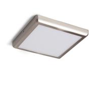LEDKIA LIGHTING Plafón LED 24W Cuadrado Metal 300x300 mm Design Silver para Cocina, Comedor, Habitación 3000K Blanco Cálido