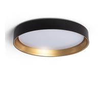 LEDKIA LIGHTING - Plafón LED 30W Circular Metal Ø550 mm | Temperatura de Color Seleccionable CCT | Iluminación 2400 lm | Para Cocina, Comedor, Habitación, Negro/Oro, Metal