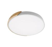 LEDKIA LIGHTING - Plafón LED 36W Circular Madera Ø500 mm | Temperatura de Color Seleccionable CCT | Luz Cálida, Neutra, Fría | Fácil Instalación, Blanco, Metal