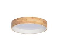 LEDKIA LIGHTING - Plafón LED Circular 20W | Madera Ø470 mm | Temperatura de Color Seleccionable | 1800 lm Luminosidad | Fácil Instalación, Blanco, Madera
