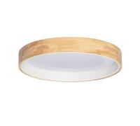 LEDKIA LIGHTING - Plafón LED Circular 30W | CCT Seleccionable 2700K-6500K | Madera y Acero para Cocina, Comedor | Ø570 mm, Blanco, Acero Aleado