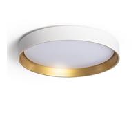LEDKIA LIGHTING - Plafón LED Circular 30W | Temperatura de Color Seleccionable CCT | 2400 lm | Ø550 mm, Blanco/Oro, Metal