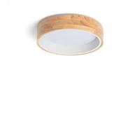 LEDKIA LIGHTING Plafón LED para Cocina, Comedor, Habitación 15W Circular Madera Ø370 mm Temperatura de Color Seleccionable (Blanco Frío, Neutro, Cálido) Dari Blanco
