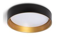 LEDKIA LIGHTING - Plafón LED para Cocina, Comedor, Habitación 20W Circular Ø450 mm | Temperatura de Color Seleccionable (Blanco Frío, Neutro, Cálido) | Flujo Luminoso 1600 lm | Negro/Dorado