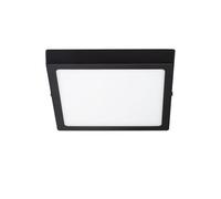 LEDKIA LIGHTING Plafón LED para Cocina, Comedor, Habitación, Baño 18W Cuadrado Aluminio 210x210 mm Slim Blanco Seleccionable Galán SwitchDimm Negro