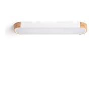 LEDKIA LIGHTING Plafón LED para Cocina, Comedor, Habitación, Baño 18W Madera y Metal 140x650 mm Blanco Seleccionable Dari Lang Blanco