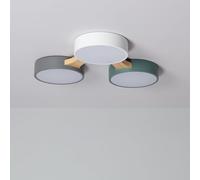 LEDKIA LIGHTING - Plafón LED para Cocina, Comedor, Habitación Sams | 30W Potencia | CCT Temperatura Seleccionable | Madera y Metal | 2700 lm Flujo Luminoso | Fácil Instalación, Multicolor