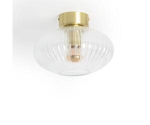 LEDKIA LIGHTING - Plafón Prometeo | Metal y Cristal | Soporte E27 | Estilo Vintage | Apto para Salones y Comedores, Transparente, Cristal