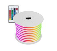 LEDKIA LIGHTING Tira LED Neón Regulable 220V BOBINA 50m RGB Semicircular 180 9W/m Corte 100cm IP67 RGB