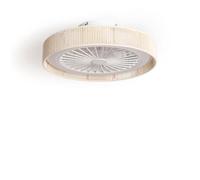 LEDKIA LIGHTING Ventilador de Techo Alma Tipo Plafón Decorativo Blanco con Luz LED CCT 1920 lm, Motor DC 15W Silencioso y Eficiente, Aspas Ocultas, 6 Velocidades, 50 cm, Mando a Distancia
