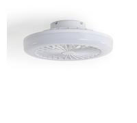 LEDKIA LIGHTING Ventilador de Techo Angin Tipo Plafón Blanco con Luz LED CCT 1920 lm, Motor DC 15W Silencioso y Eficiente, Aspas Ocultas, 6 Velocidades, Mando a Distancia, ideal para estancia mediana