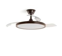 LEDKIA LIGHTING Ventilador de Techo Kleon Marrón con Luz LED CCT 2560 lm; Motor DC 15W Silencioso y Eficiente; Aspas Retráctiles; 6 Velocidades; 106 cm; Mando a Distancia; Dormitorio hasta 10 m²