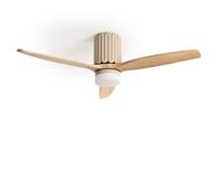 LEDKIA LIGHTING Ventilador de Techo con luz Silencioso DC Asteri Madera Clara Mando a Distancia Grande (más de 20 m²) 132 cm Beige