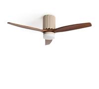 LEDKIA LIGHTING Ventilador de Techo con luz Silencioso DC Asteri Madera Oscura Mando a Distancia Grande (más de 20 m²) 132 cm Beige