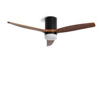 LEDKIA LIGHTING Ventilador de Techo con luz Silencioso DC Leros Madera Oscura Mando a Distancia Grande (más de 20 m²) 132 cm Negro