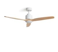LEDKIA LIGHTING Ventilador de Techo con luz Silencioso DC Merion Madera Clara Mando a Distancia Grande (más de 20 m²) 132 cm Blanco