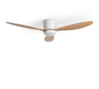 LEDKIA LIGHTING Ventilador de Techo con luz Silencioso DC Weimar para Exterior Madera Mando a Distancia Grande (más de 20 m²) 132 cm Blanco