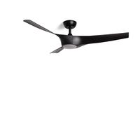 LEDKIA LIGHTING - Ventilador de Techo Silencioso Egina | Motor DC Eficiente | Luz LED CCT Ajustable | 6 Velocidades | Función Verano/Invierno | Control Remoto, Negro, ABS