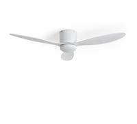 LEDKIA LIGHTING Ventilador de Techo Weimar Blanco para Exterior con Luz LED CCT 1440 lm, Motor DC Silencioso 30W, IP44, 6 Velocidades, 132 cm, 48 dB, Mando, Terraza y Salón