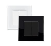 LEDKIA Módulo Tapa Ciega Doble con Marco Cristal Modern Blanco
