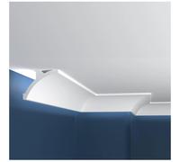 LEDKIA LIGHTING - Moldura para Tira LED 2m | Iluminación Decorativa Indirecta | Instalación Sencilla | Compatible con Adhesivo, Blanco, Plástico