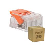 LEDKIA Pack 20 Conectores Rápidos 2 Entradas para Cable Eléctrico 0.08-4 mm