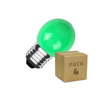 Ledkia Pack 4 Bombillas LED E27 3W 300 lm G45 Verde Verde