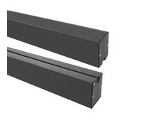 LEDKIA Perfil Aluminio Colgante para Tira LED hasta 22 mm Negro 2 m Negro t
