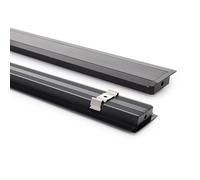 LEDKIA Perfil Aluminio Empotrable para Tiras LED hasta 31 mm Negro 2 m Negr