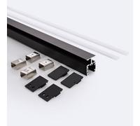 LEDKIA Perfil Aluminio Superficie Doble Cara 2m Negro para Tiras LED hasta
