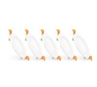 LEDKIA Placa LED 6W Circular SuperSlim Corte Ø 110 mm (Pack 5) 4000K Blanco