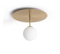 LEDKIA LIGHTING - Plafón de Techo Moonlight Brass | Iluminación Elegante | Metal y Cristal de Alta Durabilidad | Apto para Interior IP20, Blanco/Oro