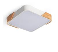 LEDKIA Plafón LED 18W Cuadrado Madera y Aluminio 325x325 mm CCT Seleccionab | Ideal para Cocina, Comedor, Habitación