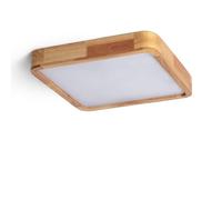 LEDKIA Plafón LED 20W Cuadrado Madera 400x400 mm CCT Seleccionable Kayu Mad