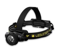 Ledlenser H7R Pro Linterna frontal recargable 1200lm, soporte casco, IP67 | 120h de autonomía, alcance 350m, protección de goma, rueda de ajuste de luminosodad, para electricistas, fontaneros