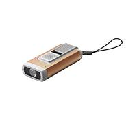 Ledlenser K6R Safety, luz de Llavero compacta, 400 lúmenes, Recargable, con Interfaz USB-A, con función de Alarma estridente (Oro)