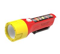 Ledlenser KidBEAM4 Linterna para niños, diseño bombero, 4 colores LED, 2 pilas AAA, ligera (72 g), ideal para leer, acampar y actividades nocturnas, regalo para niños.