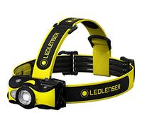 Linterna frontal LED profesional Ledlenser iH9R, recargable con batería, incluye fijación para el casco, 600 lúmenes, enfocable, luz roja, funcionamiento posible con 2 pilas AA, bloqueo de transporte