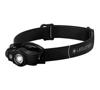 Ledlenser Linterna Frontal LED para Exteriores MH4, Negro, Recargable con batería, 400 lúmenes, enfocable, duración lumínica de hasta 35h, luz roja, Funcionamiento con 1 Pila AA, Clip metálico, Caza
