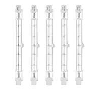 LEDLOCLB Bombilla Halógena R7S AC220-240V 230W, 118mm Blanco Cálido 2700k, Bombilla Halógena Lineal De Doble Extremo Regulable 5 Uds,J118,5 Piezas