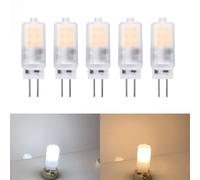 LEDLOCLB G4 led pequeno farol de maíz AC/DC12V 3W 2835 no estroboscopio luz esfera reemplazable halógeno 12V-3W5PCS Warmwhite-Frosted