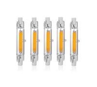 LEDLOCLB R7S LED Bulb 78mm 118mm 189MM Dimmable 230v 10W/15W/20W,Flicker-Free COB 360° Glass Cover,2700K-6500K(78mm 5w/Warm White 2700K)
