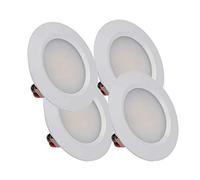 LEDLUX 4 Piezas Mini Led Downlight Redondo Delgado 3W DC 12V 24V Agujero 50mm Para Luces Cocina Baño Camper (Blanco, 3000K)