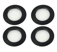 LEDLUX 4 Piezas Mini Led Downlight Redondo Delgado 3W DC 12V 24V Agujero 50mm Para Luces Cocina Baño Camper (Negro, 3000K)