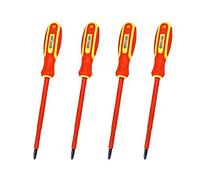 LEDLUX de 4 piezas Destornillador con aislamiento cruzado, destornillador estrella de electricista, hoja aislante (PH1 5X125mm)