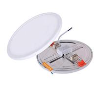 LEDLUX Panel LED Downlight Delgado Redondo 8W Diámetro 120 mm Modelo especial con clip ajustable y diámetro de orificio ajustable de 50 mm a 100 mm (Blanco cálido 2700K)