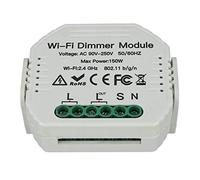 LEDLUX SH105 Led Triac - Regulador de corte de fase (220 V, 150 W, con botón normalmente abierto, módulo WiFi inteligente, con memoria y función de desviador, compatible con Alexa y Google Home