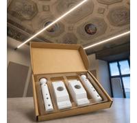 LEDLUX StarLine - Sistema de iluminación de cables Tesi blanco | Para líneas LED de tensión, efecto hilo de luz, fijación e instalación en 2 lados