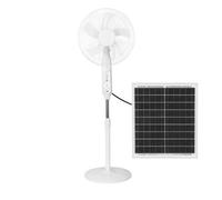 FABRILAMP Ventilador DC De Pie Solar Clima Blanco 30w 3vel 5asp Puerto Usb Y Luz C/remoto 43d Cable 4,20m