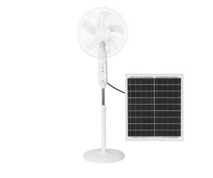 Ledme Ventilador de Pie Solar con Luz y Mando 30W Blanco